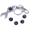 Tire Valve Caps 4 pcs with Wrench Keychain(Silver) - free shipping - PMC TechLife - Order now!