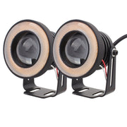 2 PCS 2.5 inch 10W 900LM White + Yellow Light 6500K Water-resistant LED Eagle Eye Light for Vehicles, DC 12V, Cable Length: 20cm(Black)