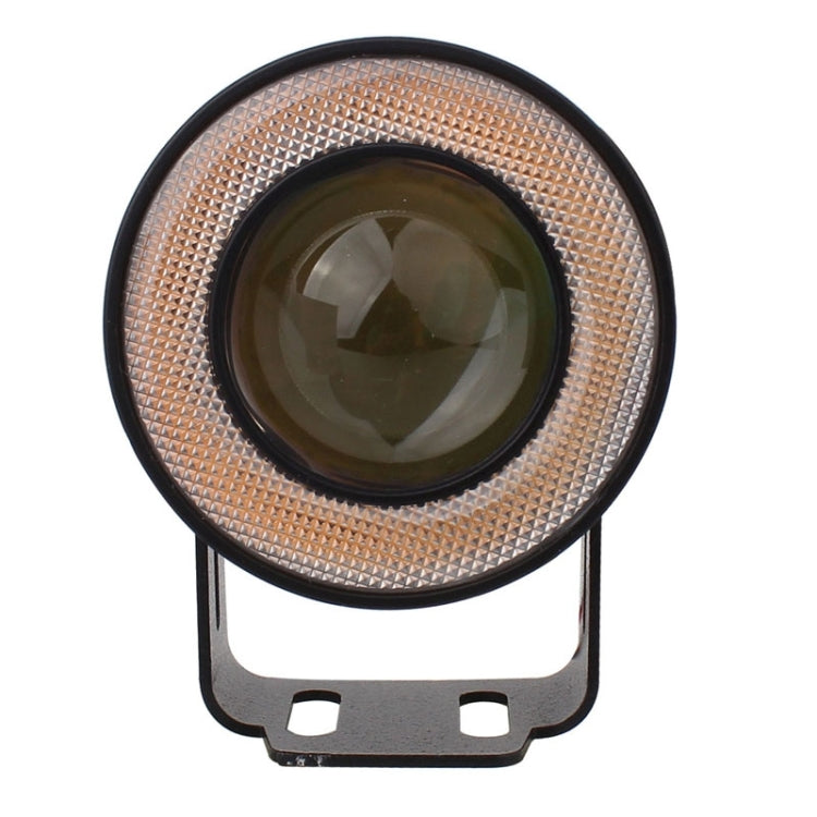 2 PCS 2.5 inch 10W 900LM White + Yellow Light 6500K Water-resistant LED Eagle Eye Light for Vehicles, DC 12V, Cable Length: 20cm(Black)