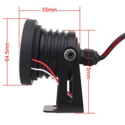 2 PCS 2.5 inch 10W 900LM White + Yellow Light 6500K Water-resistant LED Eagle Eye Light for Vehicles, DC 12V, Cable Length: 20cm(Black)