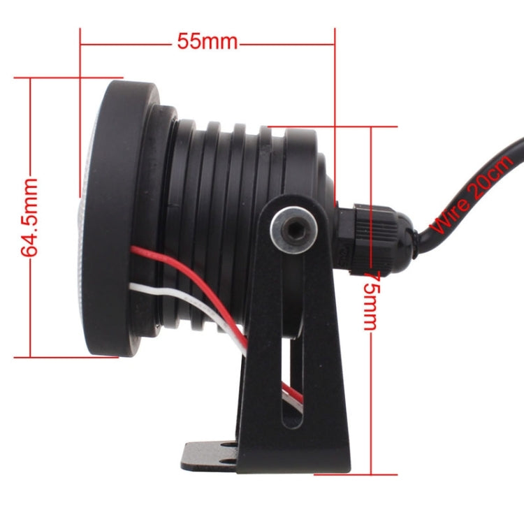 2 PCS 2.5 inch 10W 900LM White + Yellow Light 6500K Water-resistant LED Eagle Eye Light for Vehicles, DC 12V, Cable Length: 20cm(Black)