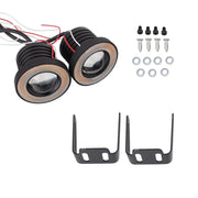 2 PCS 2.5 inch 10W 900LM White + Yellow Light 6500K Water-resistant LED Eagle Eye Light for Vehicles, DC 12V, Cable Length: 20cm(Black)