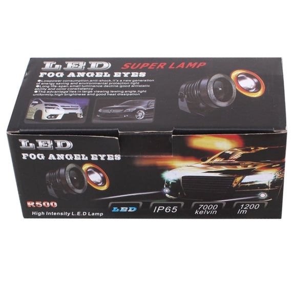 2 PCS 2.5 inch 10W 900LM White + Yellow Light 6500K Water-resistant LED Eagle Eye Light for Vehicles, DC 12V, Cable Length: 20cm(Black)