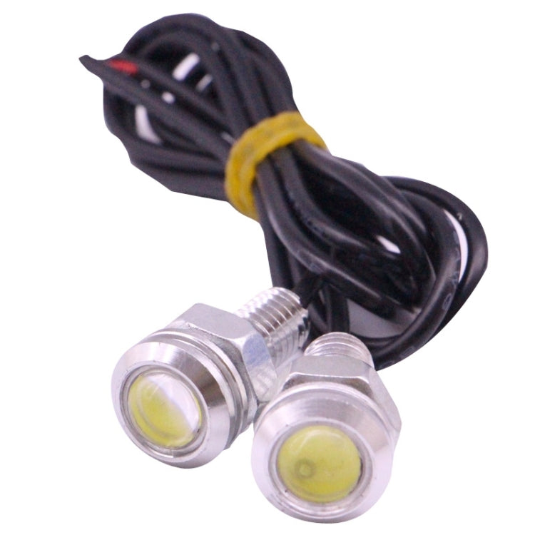 2 PCS 2x 2W Water-resistant Eagle Eye Light White LED Light for Vehicles, Cable Length: 60cm(Silver)