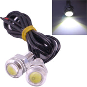 2 PCS 2x 2W Water-resistant Eagle Eye Light White LED Light for Vehicles, Cable Length: 60cm(Silver)