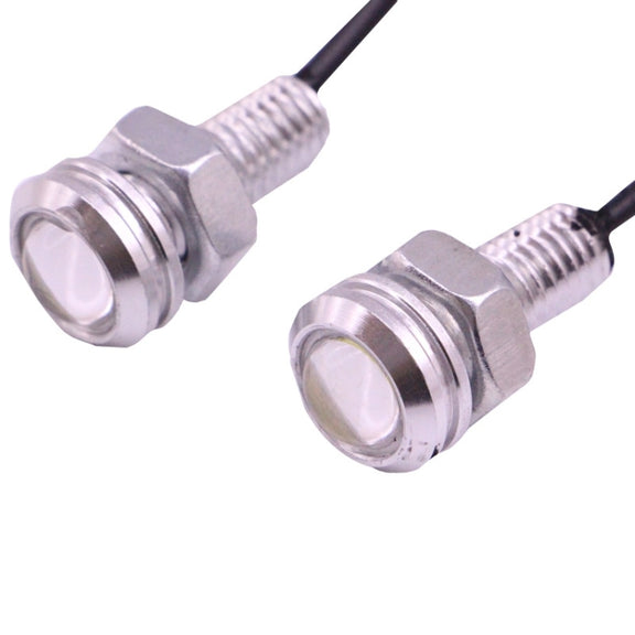 2 PCS 2x 2W Water-resistant Eagle Eye Light White LED Light for Vehicles, Cable Length: 60cm(Silver)