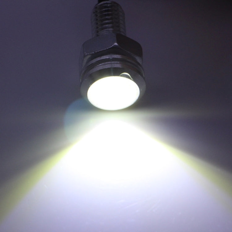 2 PCS 2x 2W Water-resistant Eagle Eye Light White LED Light for Vehicles, Cable Length: 60cm(Silver)