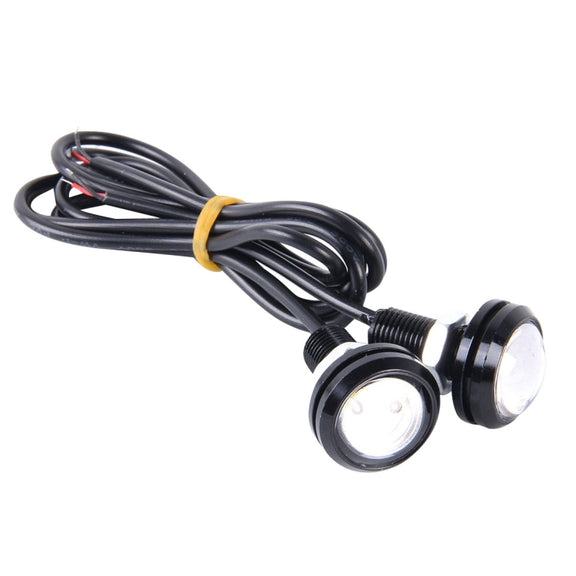 2 PCS 2x 3W  Water-resistant Eagle Eye light  White LED Light for Vehicles, Cable Length: 60cm(Blue Light)