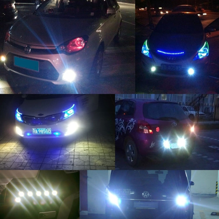 2 PCS 2x 3W  Water-resistant Eagle Eye light  White LED Light for Vehicles, Cable Length: 60cm(Blue Light)