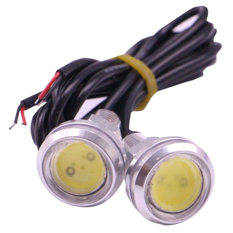 2 PCS 2x 3W 120LM Water-resistant Eagle Eye Light White LED Light for Vehicles, Cable Length: 60cm(Silver)