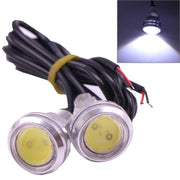 2 PCS 2x 3W 120LM Water-resistant Eagle Eye Light White LED Light for Vehicles, Cable Length: 60cm(Silver)