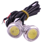 2 PCS 2x 3W 120LM Water-resistant Eagle Eye Light White LED Light for Vehicles, Cable Length: 60cm(Silver)