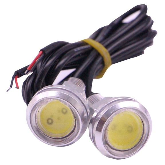 2 PCS 2x 3W 120LM Water-resistant Eagle Eye Light White LED Light for Vehicles, Cable Length: 60cm(Silver)