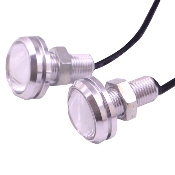 2 PCS 2x 3W 120LM Water-resistant Eagle Eye Light White LED Light for Vehicles, Cable Length: 60cm(Silver)