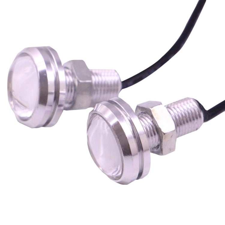 2 PCS 2x 3W 120LM Water-resistant Eagle Eye Light White LED Light for Vehicles, Cable Length: 60cm(Silver)