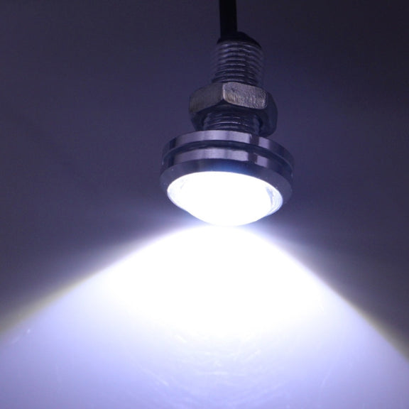 2 PCS 2x 3W 120LM Water-resistant Eagle Eye Light White LED Light for Vehicles, Cable Length: 60cm(Silver)