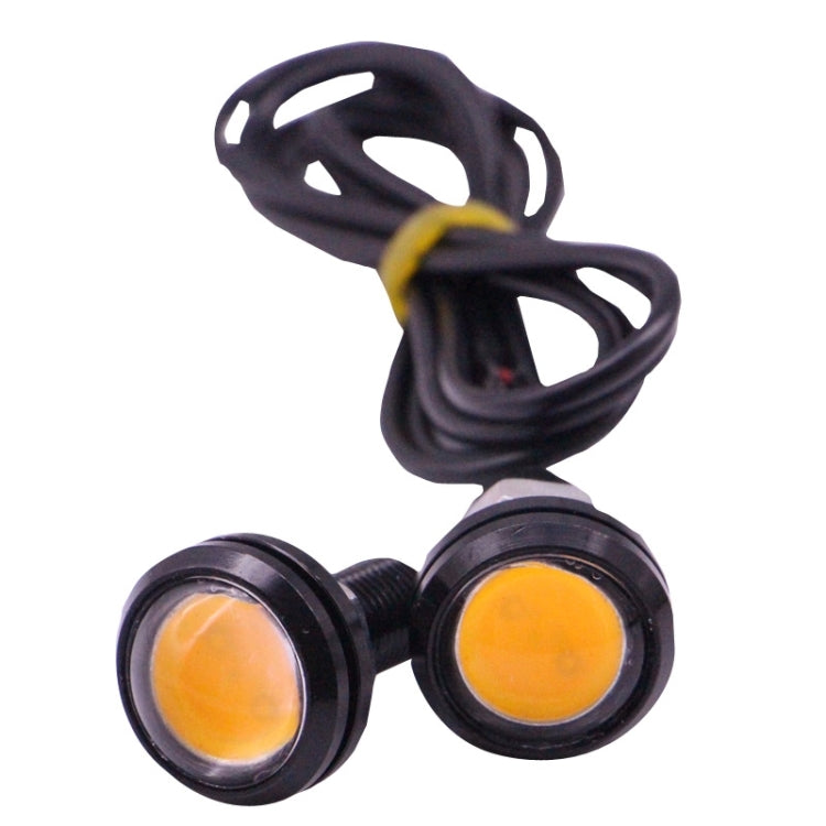 2 PCS 2x 3W 120LM Water-resistant Eagle Eye Light Yellow LED Light for Vehicles, Cable Length: 60cm(Black)