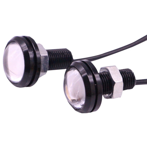 2 PCS 2x 3W 120LM Water-resistant Eagle Eye Light Yellow LED Light for Vehicles, Cable Length: 60cm(Black)