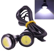 2 PCS 2x 3W 120LM Water-resistant Eagle Eye light  White LED Light for Vehicles, Cable Length: 60cm(Black)