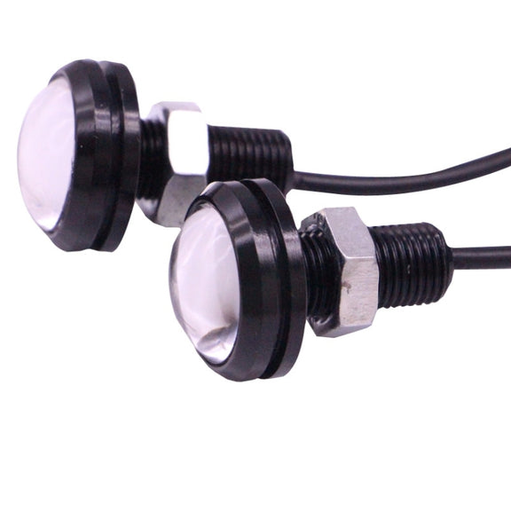 2 PCS 2x 3W 120LM Water-resistant Eagle Eye light  White LED Light for Vehicles, Cable Length: 60cm(Black)