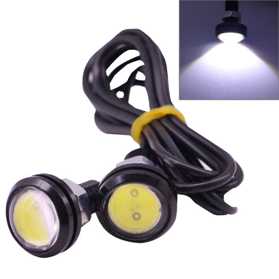 2 PCS 2x 3W 120LM Water-resistant Eagle Eye light  White LED Light for Vehicles, Cable Length: 60cm(Black)