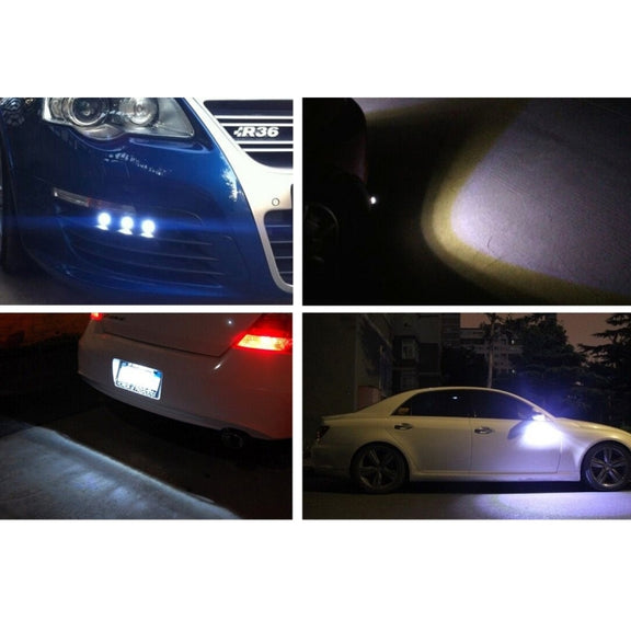2 PCS 2x 3W 120LM Water-resistant Eagle Eye light  White LED Light for Vehicles, Cable Length: 60cm(Black)