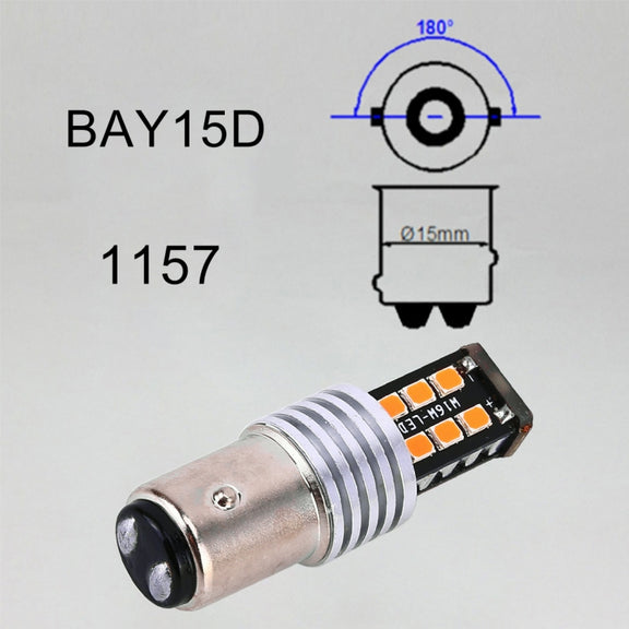 2 PCS 1157/BAY15D 3W LED 300LM SMD 2835 Car Rear  Brake Light for Vehicles, DC 12V(Red Light)