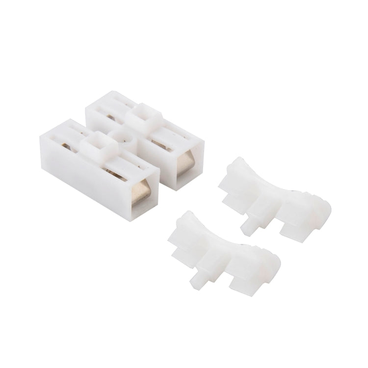 100 PCS 2 Way Push Quick Cable Connector Terminal Wiring Terminal 220V 2A(White)