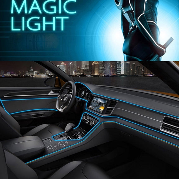 Water-resistant Flat Flexible Car Strip Light with Driver for Car Decoration, Length: 5m (Ice Blue Light)