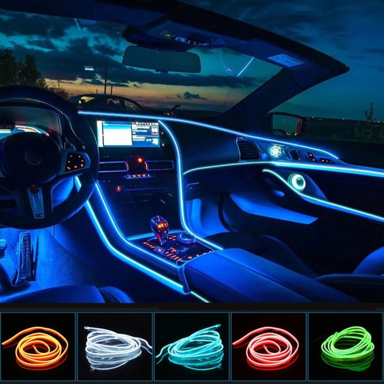Water-resistant Flat Flexible Car Strip Light with Driver for Car Decoration, Length: 5m (Ice Blue Light)