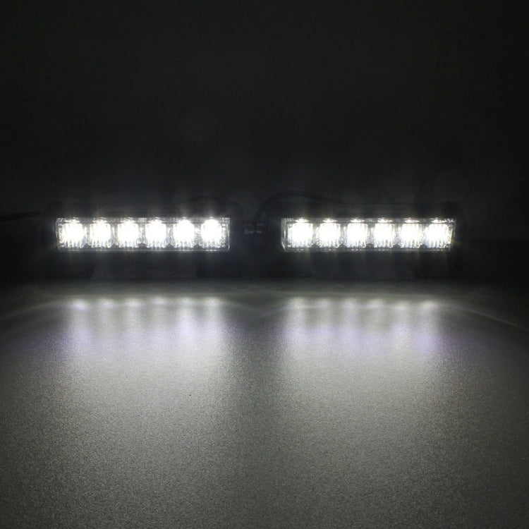 2 PCS  6 inch 6 LED 2 x 18W Car Flash Warning Light Red + Blue Change White Water-resistant Emergency Light, DC 12V