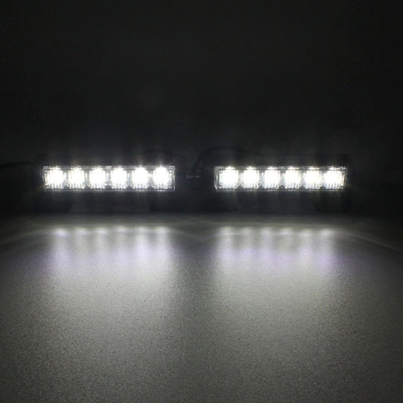 2 PCS  6 inch 6 LED 2 x 18W Car Flash Warning Light Red + Blue Change White Water-resistant Emergency Light, DC 12V