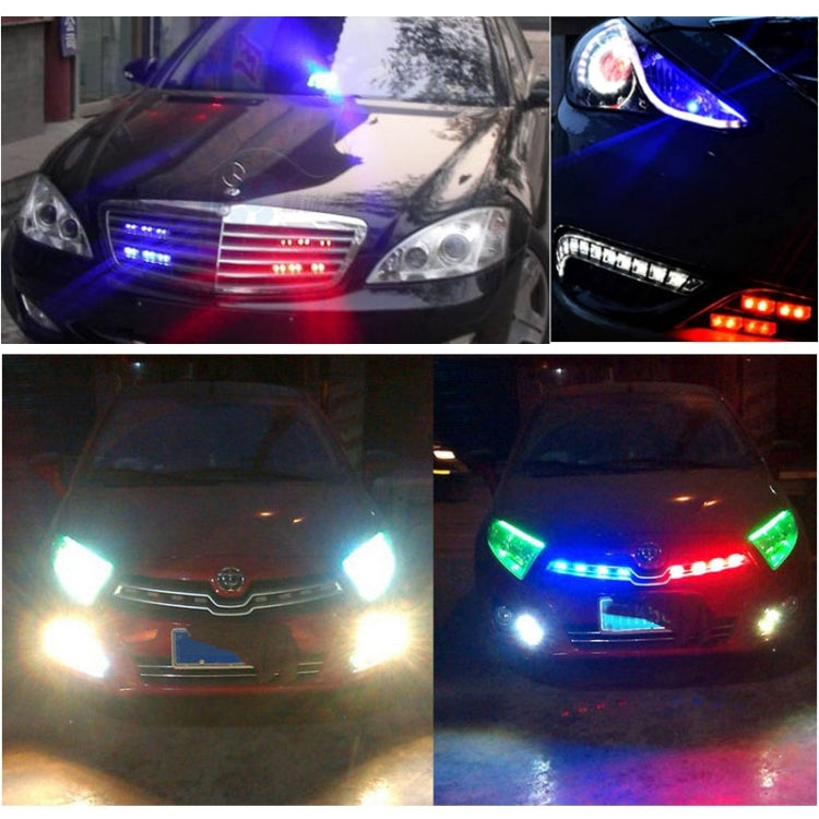 2 PCS  6 inch 6 LED 2 x 18W Car Flash Warning Light Red + Blue Change White Water-resistant Emergency Light, DC 12V