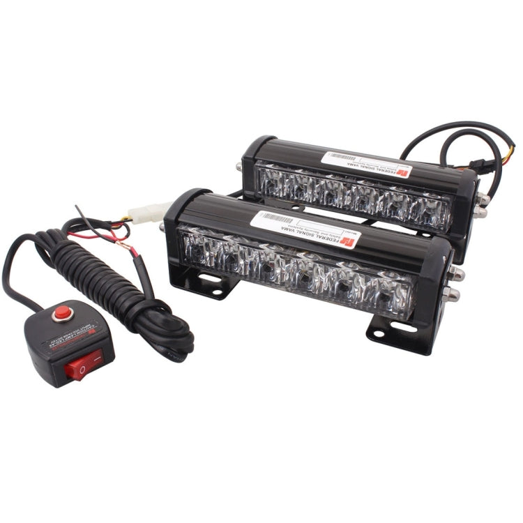 2 PCS  6 inch 6 LED 2 x 18W Car Flash Warning Light Red + Blue Change White Water-resistant Emergency Light, DC 12V