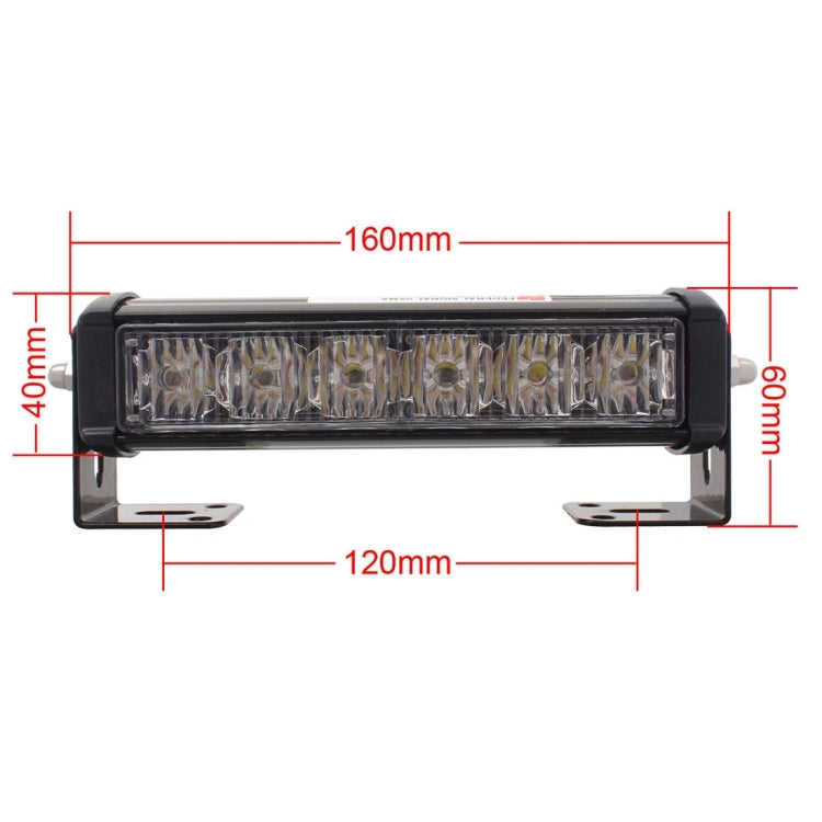 2 PCS  6 inch 6 LED 2 x 18W Car Flash Warning Light Red + Blue Change White Water-resistant Emergency Light, DC 12V