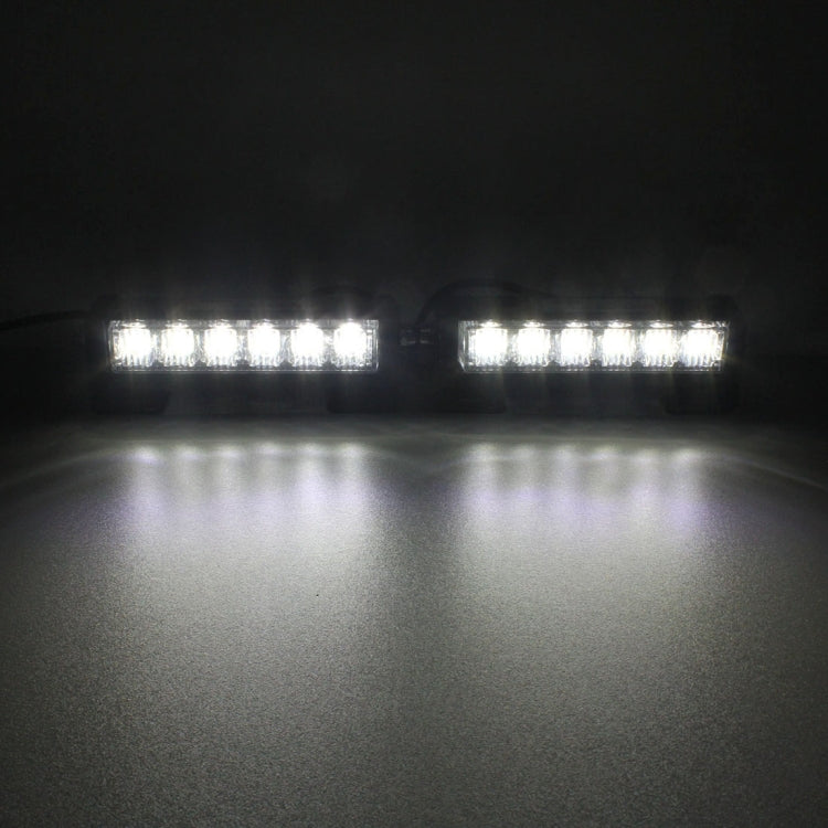 2 PCS  6 inch 6 LED 2 x 18W Car Flash Warning Light Yellow Change White Water-resistant Emergency Light, DC 12V