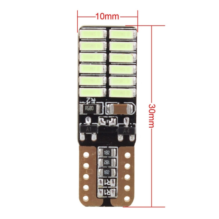 2 PCS T10 4.8W 720LM Ice Blue Light 24 SMD 4014 LED Error-Free Canbus Car Clearance Lights Lamp, DC 12V