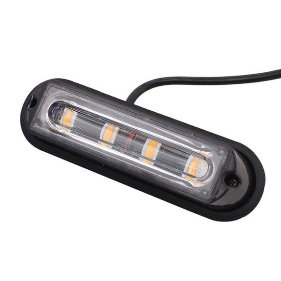 12W 720LM 4-LED Yellow Light 18 Flash Patterns Car Strobe Emergency Warning Light Lamp, DC 12V