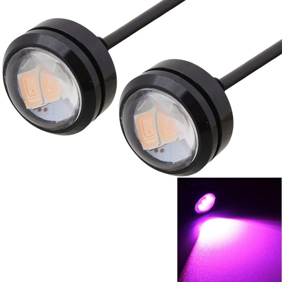 2 PCS  22.5mm 1.5W 150LM Pink Light 3 LED SMD 5630 Spotlight Eagle Eye Light Daytime Running Light for Vehicles