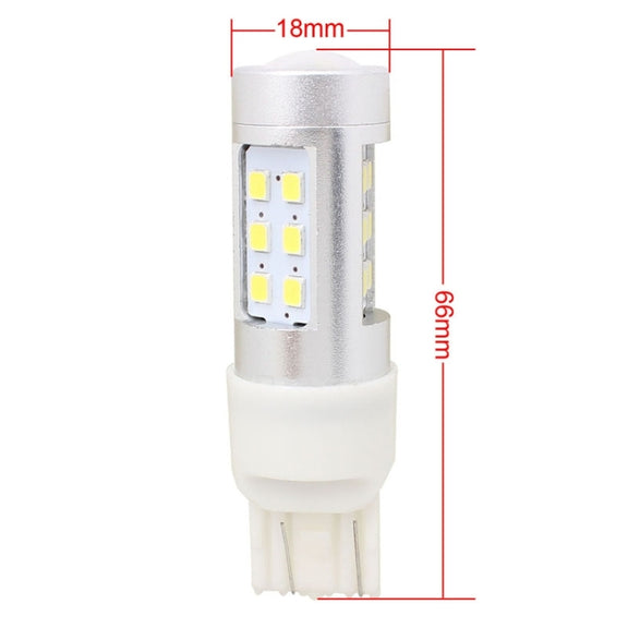 2 PCS T20 4.2W 630LM White Light Dual Wires 21 LED 2835 SMD Car Brake Light Daytime Running Light Bulb,  DC 12V