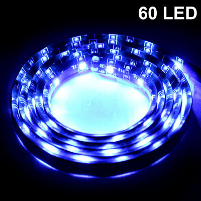 1.7W Blue Light 60 LED 3528 SMD Water-resistant Flexible Car Strip Light, DC 12V, Length: 1m