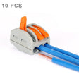 10 PCS Universal Compact 3 Pin Push Clamp Solderless Wire Connector - Connectors & Terminals by PMC TechLife | Online Shopping South Africa | PMC TechLife | Buy Now Pay Later Mobicred