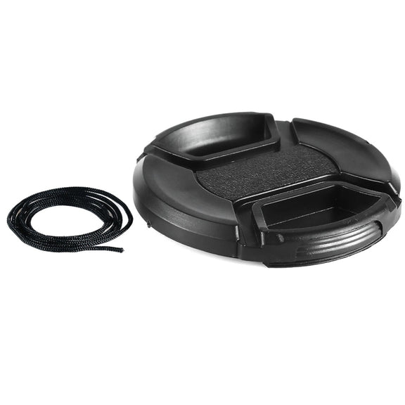 77mm Center Pinch Camera Lens Cap(Black)