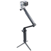 3-Way Multi Function Extendable Monopod Tripod Folding Rotating Arm Camera Handle for GoPro, Insta360, DJI and Other Action Cameras