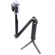 3-Way Multi Function Extendable Monopod Tripod Folding Rotating Arm Camera Handle for GoPro, Insta360, DJI and Other Action Cameras