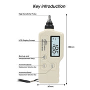 BENETECH GM63A Vibration Meter Digital Tester Vibrometer Analyzer Acceleration Velocity(White)