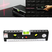 Laser Level with Tape Measure Pro 4 (100cm) / Level Bubbles with LED Light, LV-04(Black)