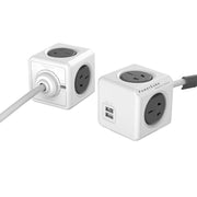 PowerCube 10A Universal Wall Adapter Power Socket with 4 US / AU Sockets and 2 USB Ports and Extended Line for Home Office, Cable Length: 1.5m, AU Plug, Random Color Delivery
