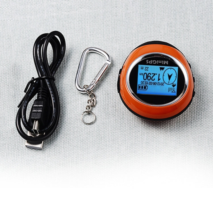 Keychain Handheld Mini GPS Navigation USB Rechargeable Location Finder Tracker for Outdoor Travel Climbing(Orange)