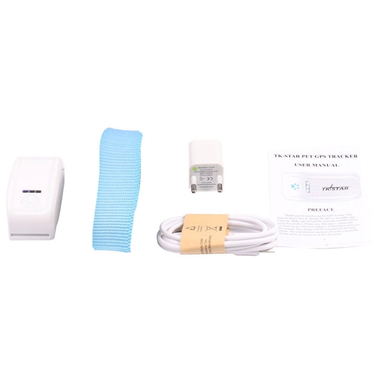 KH-909 Universal IPX6 Water-resistant GPS Tracker for Pet / Kid / the Aged (White + Blue)